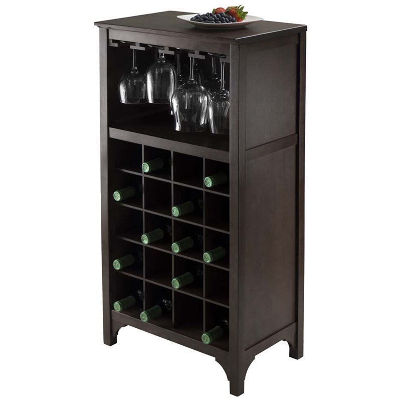 Winsome Ancona Modular Wine Rack Cabinet With Gl In Espresso Winsome Ancona Modular Wine Rack Cabinet With Gl In Espresso