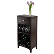 Winsome Ancona Modular Transitional Solid Wood Wine Rack Cabinet - Dark Espresso
