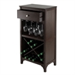 Winsome Ancona Modular Transitional Solid Wood Wine Rack Cabinet - Dark Espresso