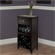 Winsome Ancona Modular Transitional Solid Wood Wine Rack Cabinet - Dark Espresso