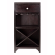 Winsome Ancona Modular Transitional Solid Wood Wine Rack Cabinet - Dark Espresso