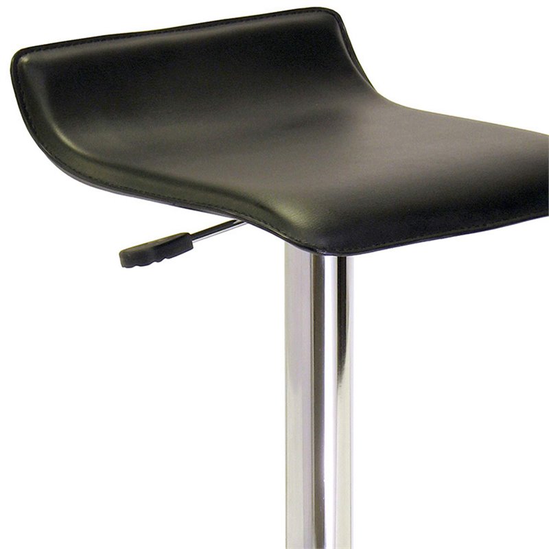 Winsome Spectrum Faux Leather Adjustable Swivel Bar Stool in Black