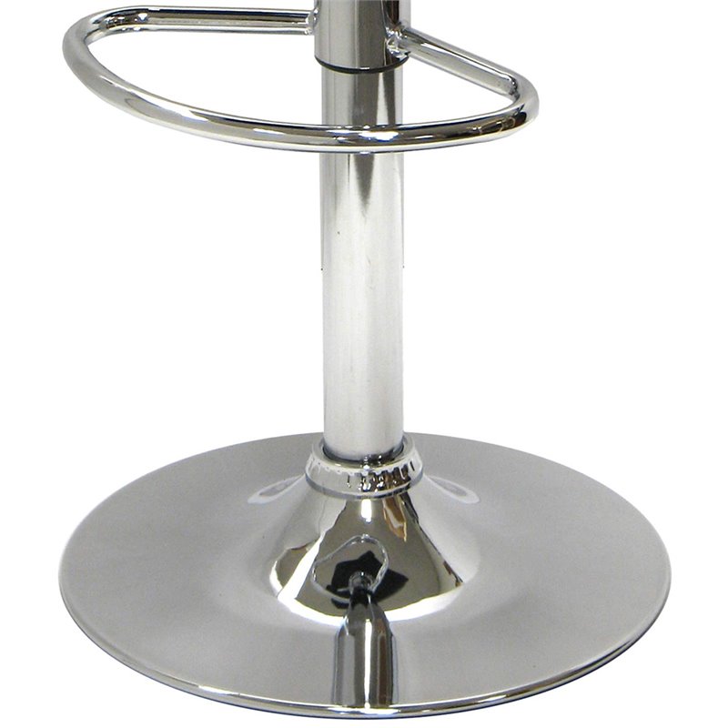 Winsome Spectrum Faux Leather Adjustable Swivel Bar Stool in Black