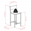 Winsome Hanley 3-Piece Counter Height Solid Wood Dining Set in Black