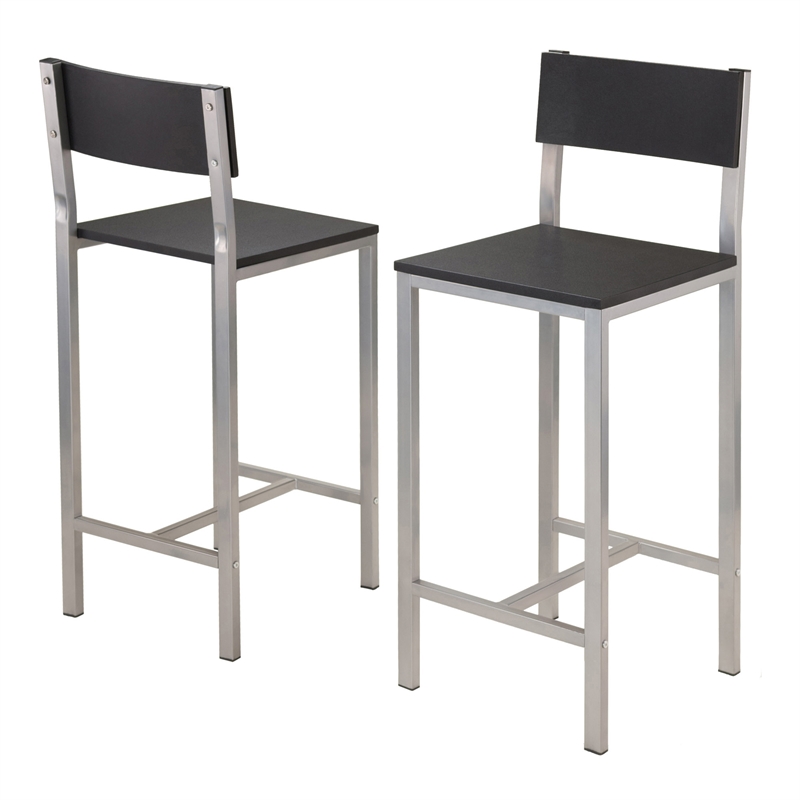 Winsome Hanley 3-Piece Counter Height Solid Wood Dining Set in Black