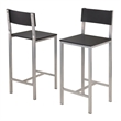 Winsome Hanley 3-Piece Counter Height Solid Wood Dining Set in Black