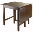 Winsome Lynden Drop Leaf Transitional Solid Wood Dining Table in Antique Walnut