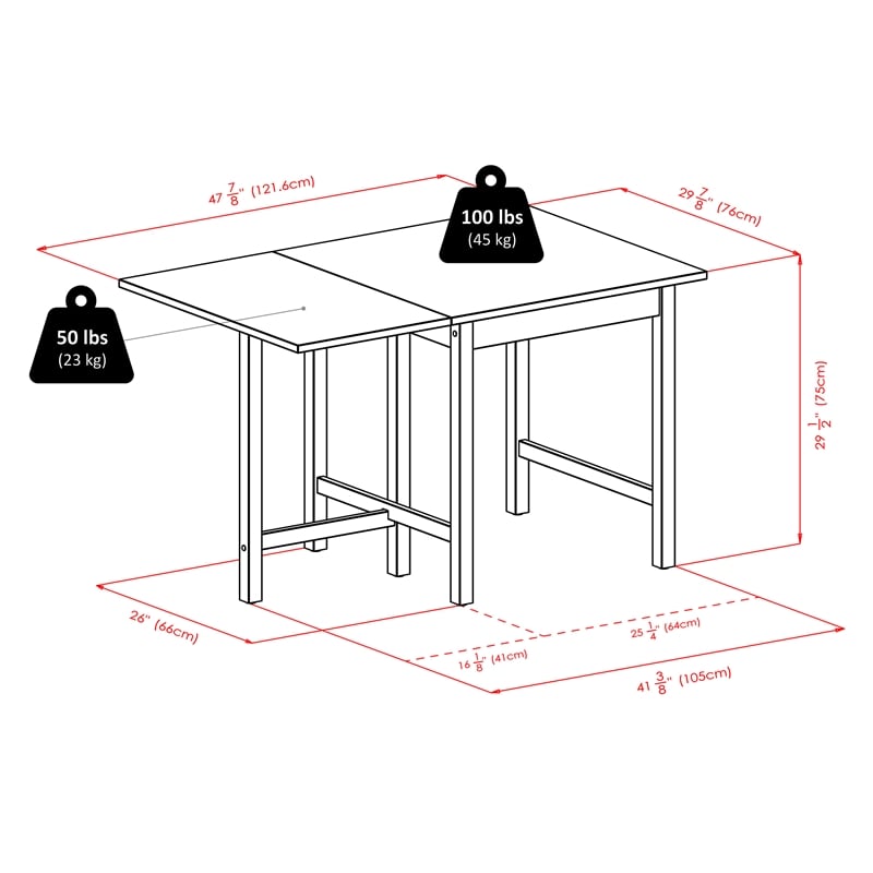 winsome lynden drop leaf dining table