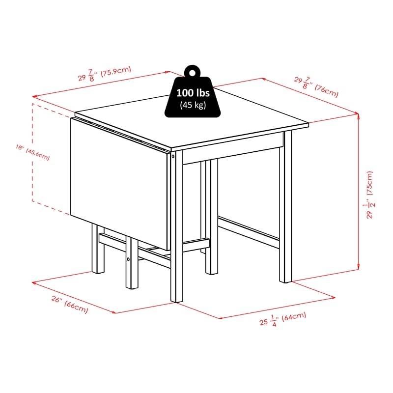 winsome lynden drop leaf dining table