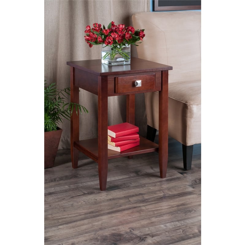 Winsome Richmond Transitional Solid Wood End Table in Antique Walnut