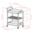 Winsome Albert Transitional Solid Wood Serving Bar Cart in Walnut