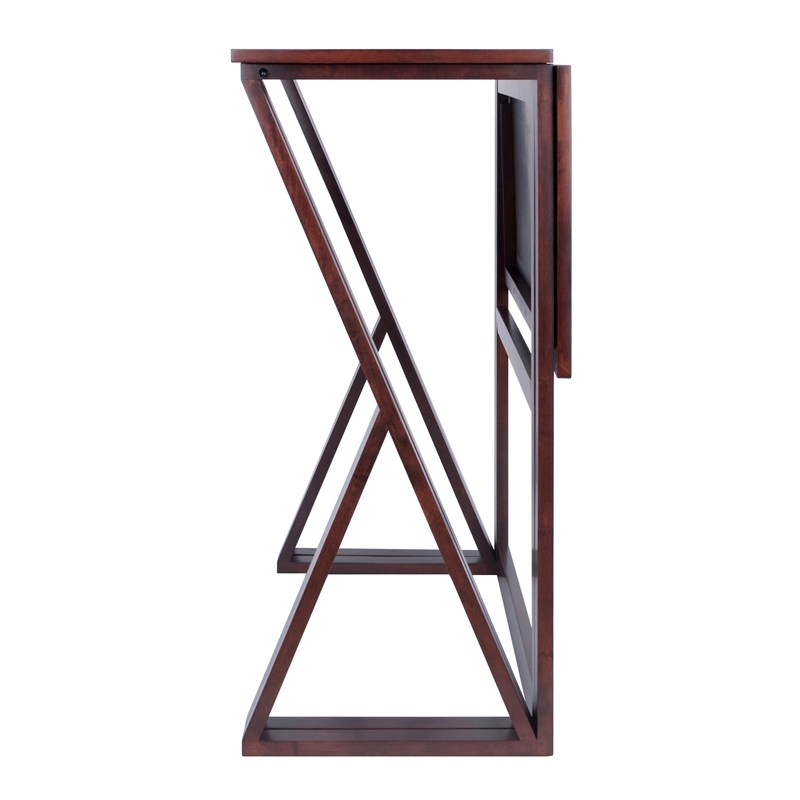 Winsome Harrington Drop Leaf Solid Wood Dining Table in Walnut