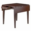 Winsome Hamilton Double Drop Leaf Solid Wood Dining Table in Antique Walnut