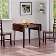 Winsome Hamilton Double Drop Leaf Solid Wood Dining Table in Antique Walnut