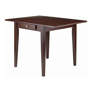 Winsome Hamilton Double Drop Leaf Solid Wood Dining Table in Antique Walnut