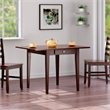 Winsome Hamilton Double Drop Leaf Solid Wood Dining Table in Antique Walnut