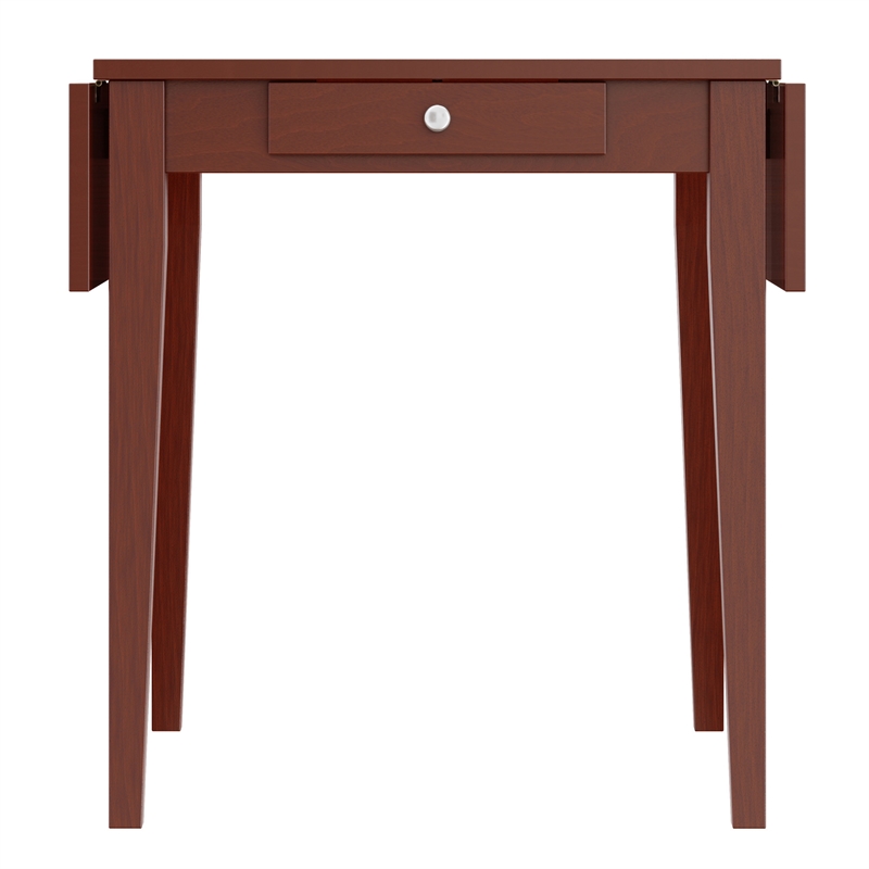 Winsome Hamilton Double Drop Leaf Solid Wood Dining Table in Antique Walnut