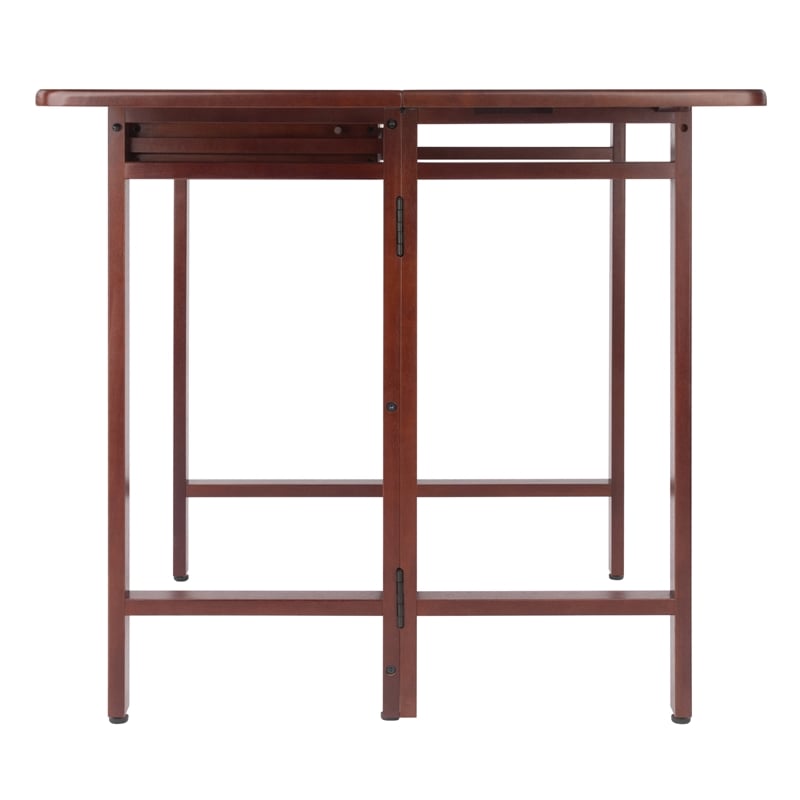 Winsome Taylor Drop Leaf Transitional Solid Wood Dining Table in Walnut