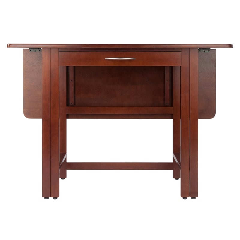 Winsome Taylor Drop Leaf Transitional Solid Wood Dining Table in Walnut