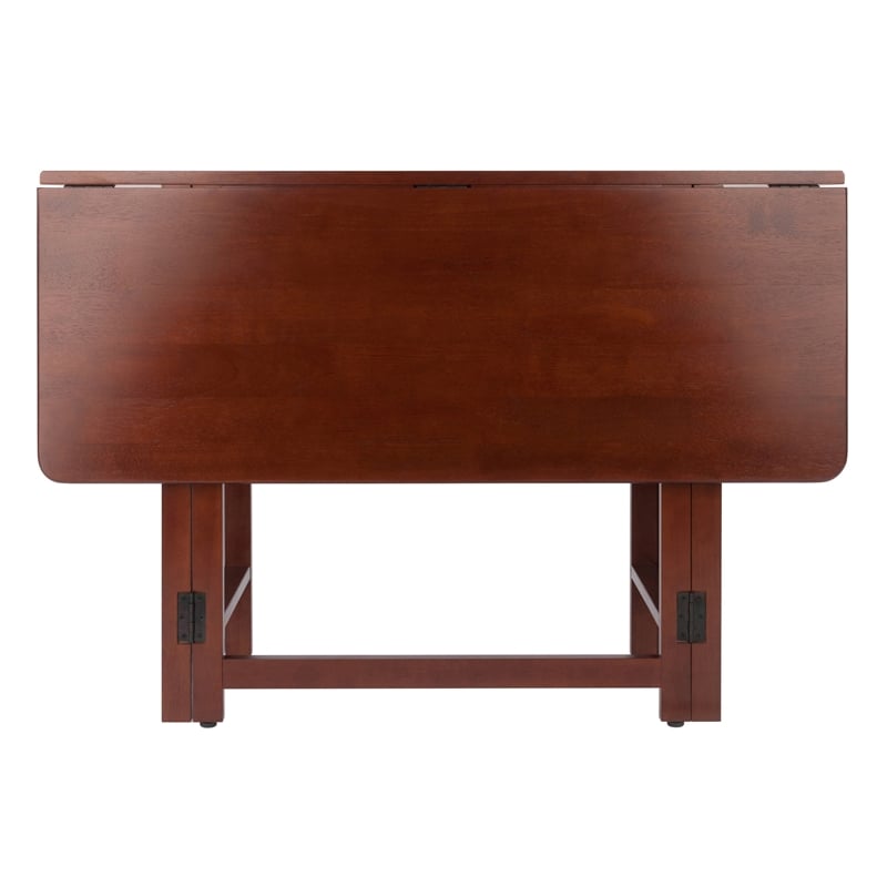 Winsome Taylor Drop Leaf Transitional Solid Wood Dining Table in Walnut