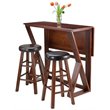 Winsome Harrington 3-Piece Drop Leaf Solid Wood Dining Set in Walnut