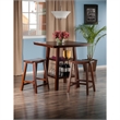 Winsome Orlando 3 Pieces Square Counter Height Solid Wood Dining Set in Walnut