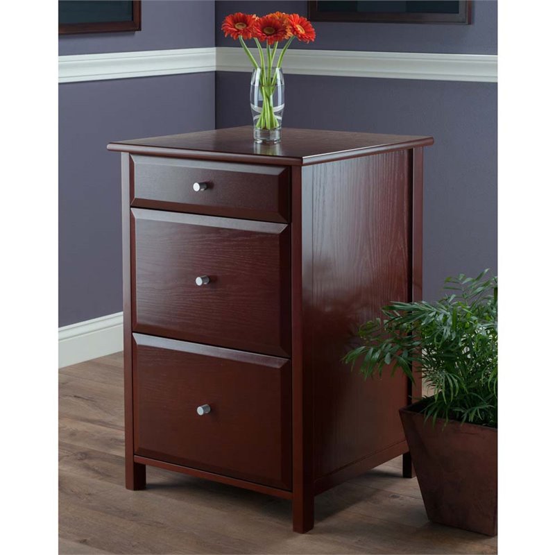 Winsome Delta 3 Drawer File in Walnut 94321