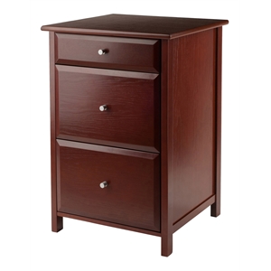 Winsome Delta 3-Drawer Transitional Wooden File Cabinet in Walnut