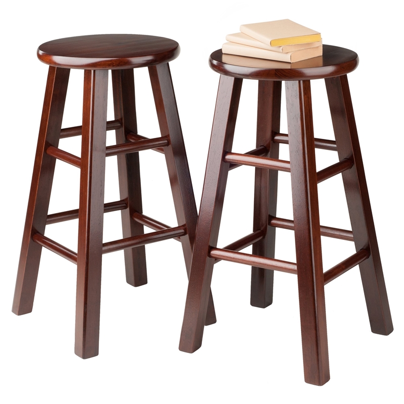 Winsome Sally 3-Piece Counter Height Solid Wood Dining Set in Antique Walnut