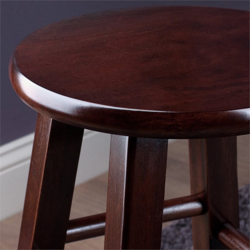 Winsome Sally 3-Piece Counter Height Solid Wood Dining Set in Antique Walnut