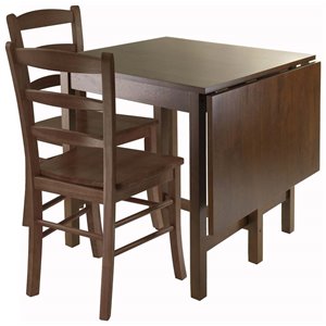 Winsome Lynden 3 Piece Drop Lift Dining Set in Antique Walnut