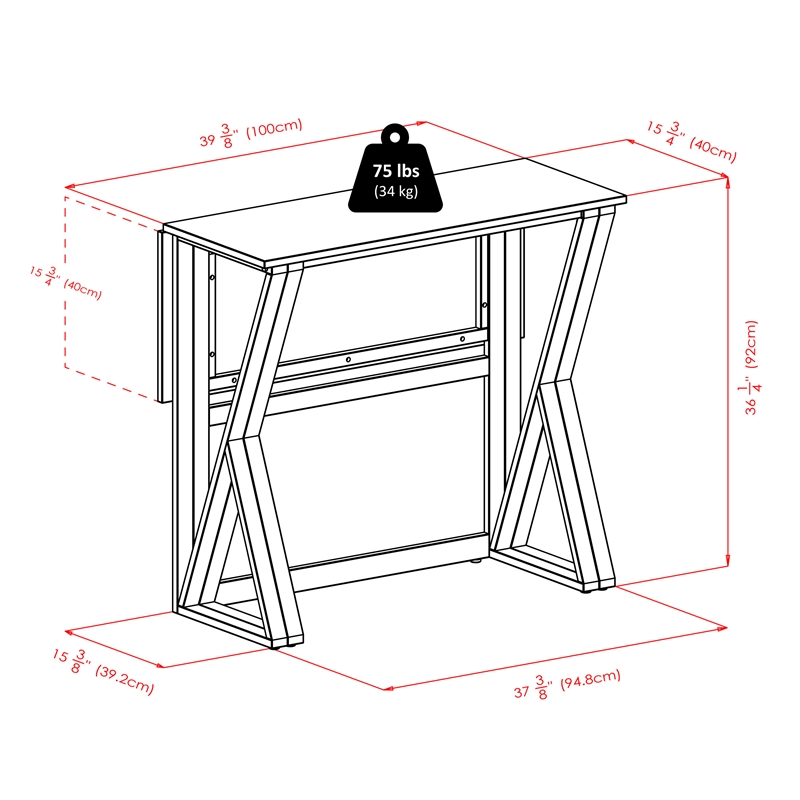 Winsome Harrington 3 Pieces Drop Leaf Solid Wood Dining Set - Walnut