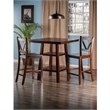 Winsome Orlando 3 Pieces Square Counter Height Solid Wood Dining Set - Walnut