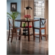 Winsome Orlando 3 Pieces Square Counter Height Solid Wood Dining Set - Walnut
