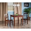 Winsome Pulman 3-Piece Extendable Solid Wood Dining Set in Walnut