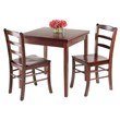 Winsome Pulman 3-Piece Extendable Solid Wood Dining Set in Walnut