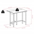 Winsome Lynnwood 3-Piece Drop Leaf Counter Height Solid Wood Dining Set - Walnut