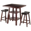 Winsome Orlando 3-Piece Square Counter Height Solid Wood Dining Set - Walnut