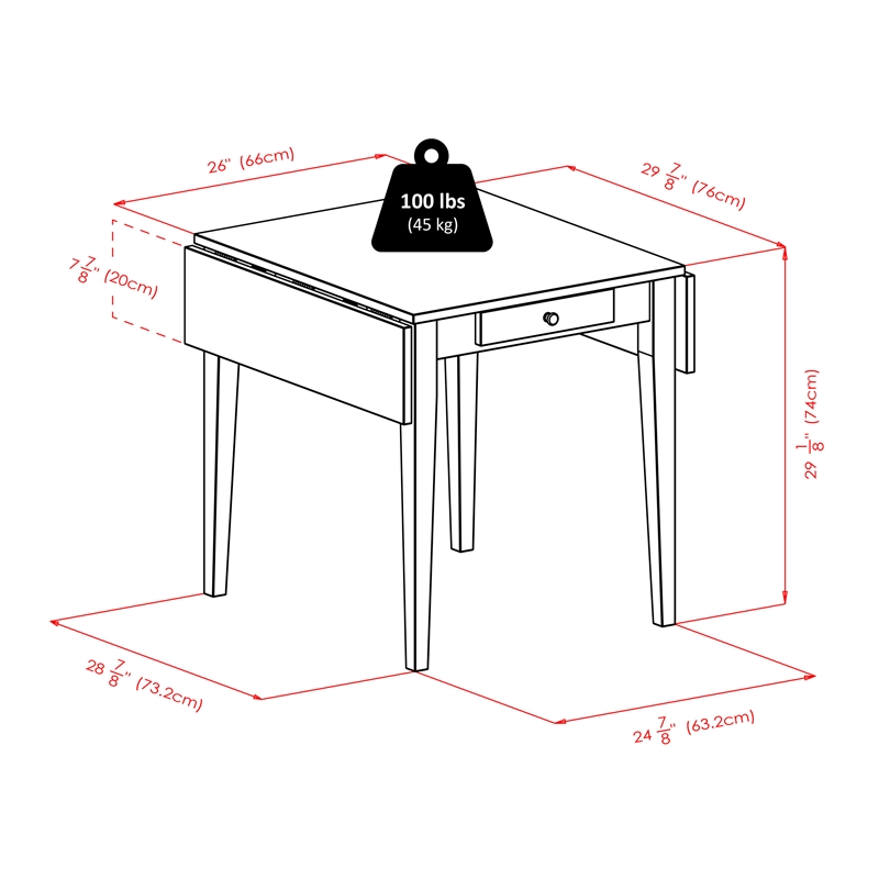 Winsome Hamilton 3-Piece Drop Leaf Solid Wood Dining Set in Antique Walnut