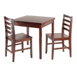 Winsome Pulman 3 Pieces Extendable Solid Wood Dining Set in Walnut