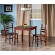 Winsome Pulman 3 Pieces Extendable Solid Wood Dining Set in Walnut