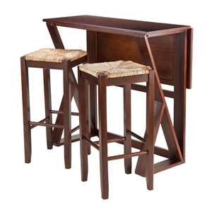 Winsome Harrington 3 Piece Counter Height Drop Leaf Dining Set