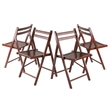 Winsome Robin Transitional Solid Wood Folding Chair in Walnut (Set of 4)