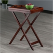 Winsome Devon Folding Butler Solid Wood Table with Serving Tray - Antique Walnut