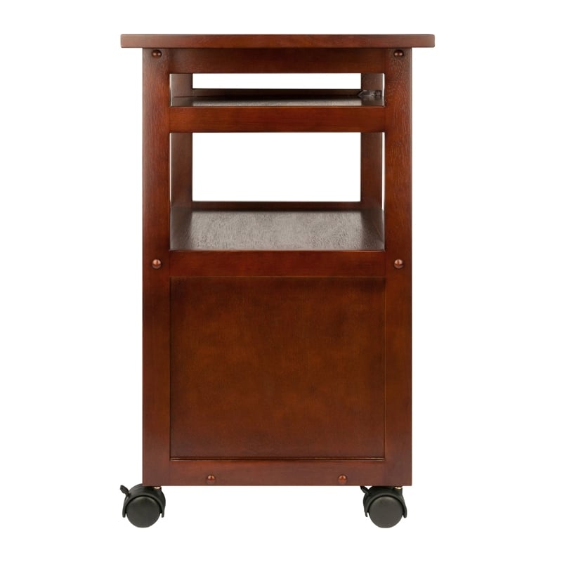 Winsome Piper Mobile Transitional Solid Wood Printer Stand in Walnut