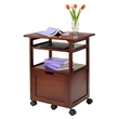 Winsome Piper Mobile Transitional Solid Wood Printer Stand in Walnut