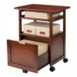 Winsome Piper Mobile Transitional Solid Wood Printer Stand in Walnut