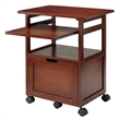 Winsome Piper Mobile Transitional Solid Wood Printer Stand in Walnut