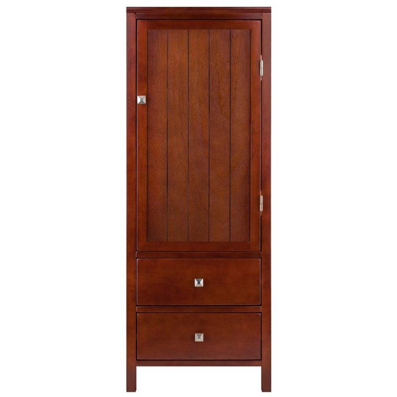 Winsome Brooke Jelly Transitional Solid Wood Cupboard in Walnut