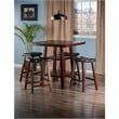 Winsome Orlando 5 Pieces Square Counter Height Solid Wood Dining Set in Walnut